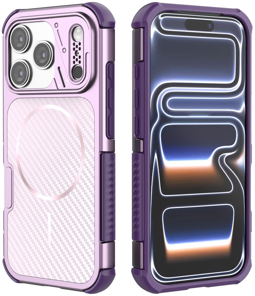 MagSafe Case for Apple iPhone 18 Pro / 17 Pro, OEM, Carbon and Corner Protection, Purple