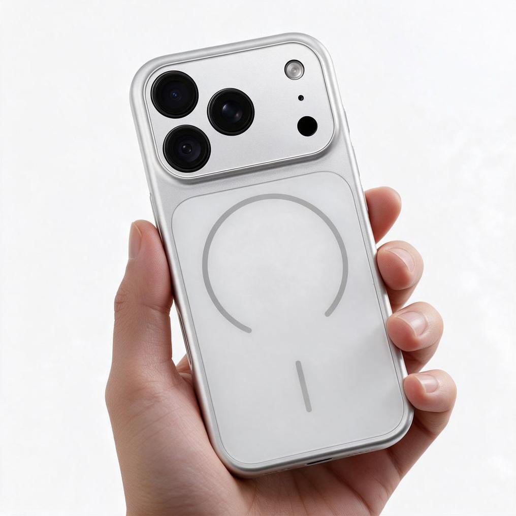 MagSafe-kuori Apple iPhone 18 Pro / 17 Pro -puhelimelle, OEM, Make 18, hopeanvärinen