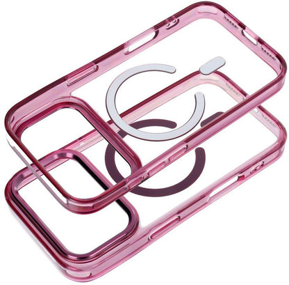 MagSafe-suojakuori Apple iPhone 18 Pro / iPhone 17 Pro -puhelimelle, OEM, Frame Clear Hybrid, viininpunainen