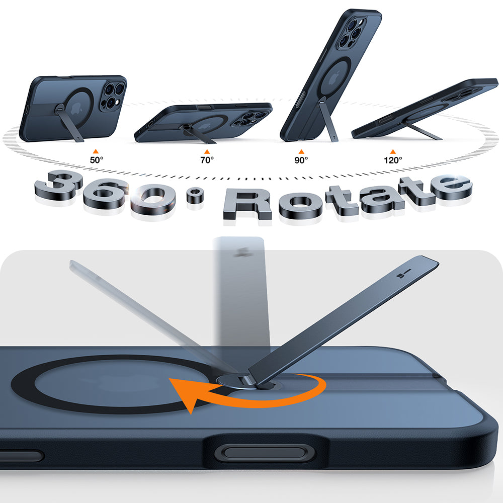 MagSafe-kotelo Apple iPhone 16 Pro Maxille, Torras, Pstand Spin, Musta