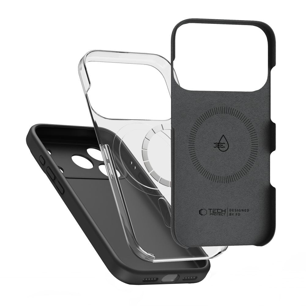 MagSafe-kotelo Apple iPhone 17 Pro Maxille, Tech-Protect, Silikoni, Musta