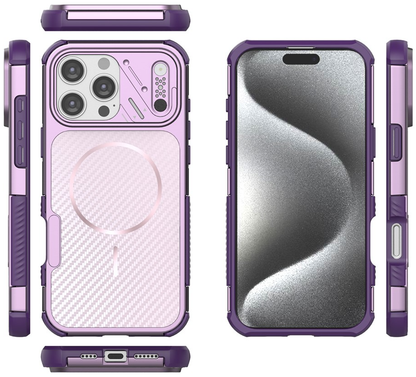 MagSafe-kuori Apple iPhone 16 Pro Maxille, OEM, hiilikuitu ja kulmasuoja, violetti