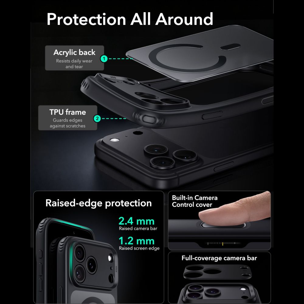 MagSafe-kuori Apple iPhone 18 Pro Max / 17 Pro Max, ESR, Classic Hybrid, Musta
