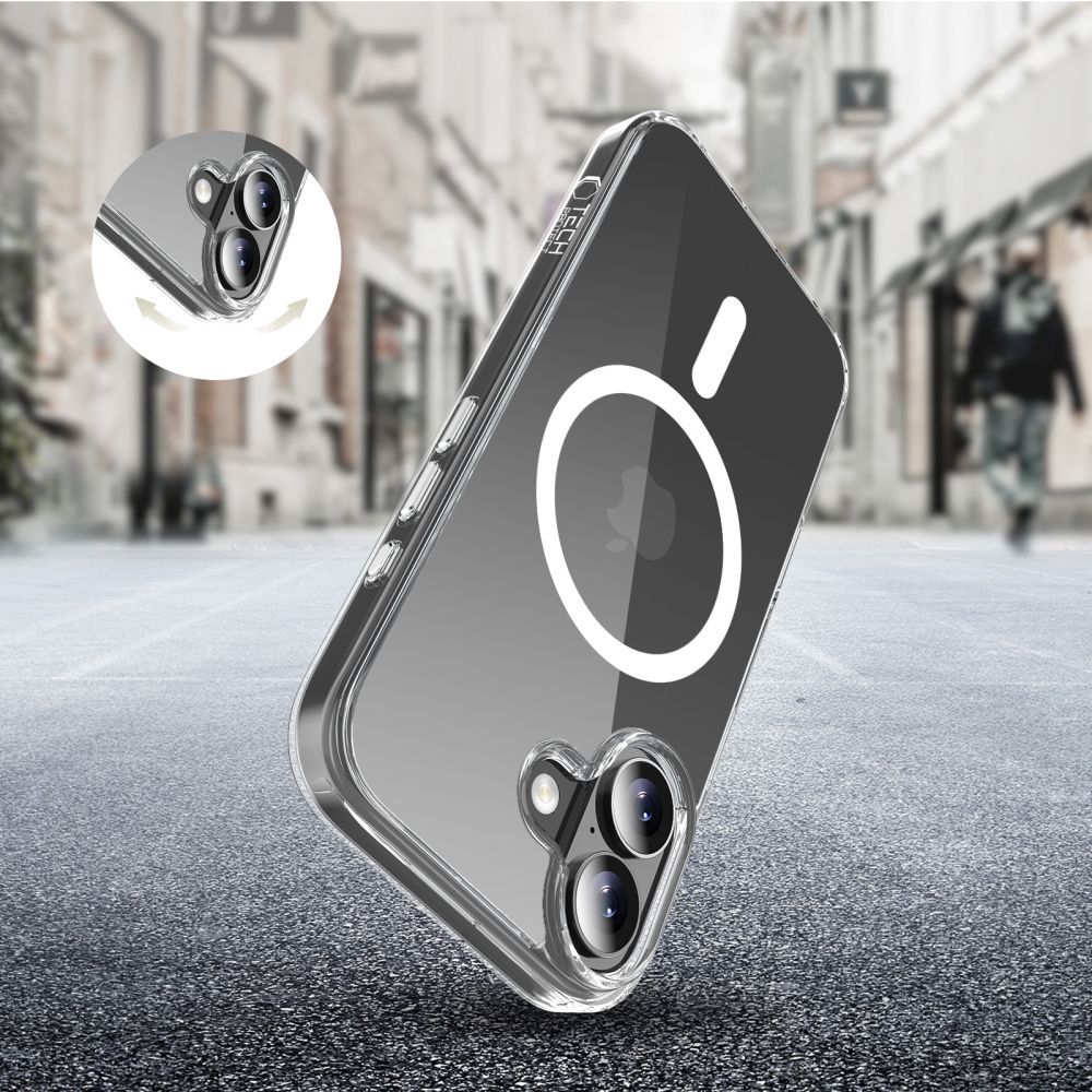 MagSafe-kotelo Apple iPhone 17:lle, Tech-Protect, Flexair Hybrid CC, Läpinäkyvä