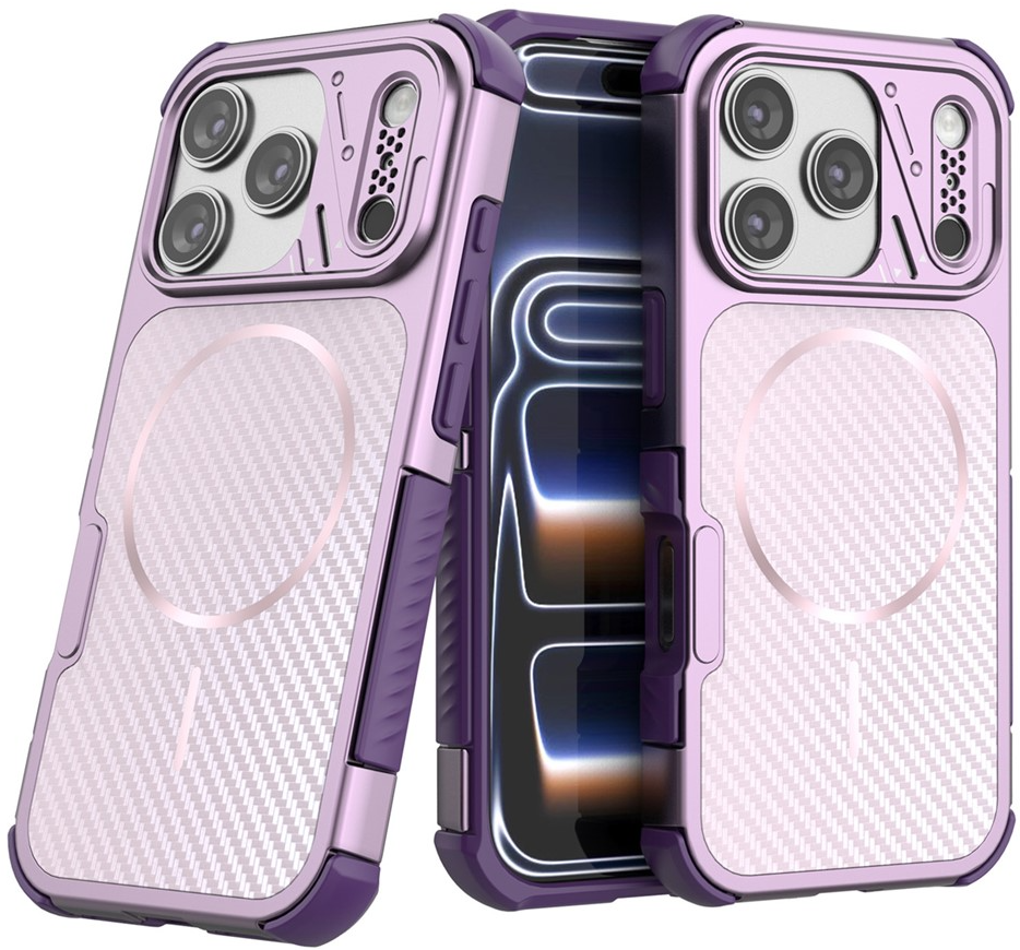 MagSafe Case for Apple iPhone 18 Pro Max / 17 Pro Max, OEM, Carbon and Corner Protection, Purple