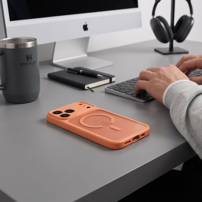 MagSafe Case for Apple iPhone 18 Pro / 17 Pro, Tech-Protect, BasicMag, Matte Orange
