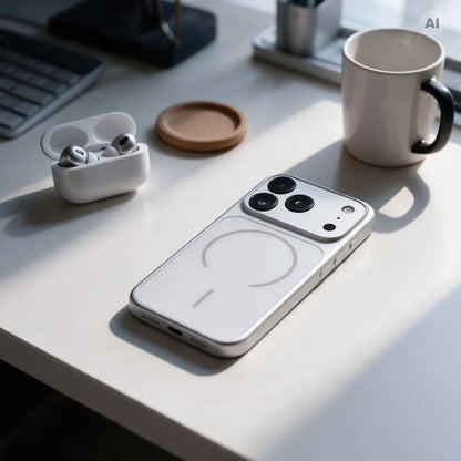 MagSafe-kuori Apple iPhone 18 Pro / 17 Pro -puhelimelle, OEM, Make 18, hopeanvärinen