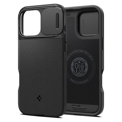 MagSafe Case for Apple iPhone 16 Pro Max, Spigen, OPTIK ARMOR, Black ACS08015 