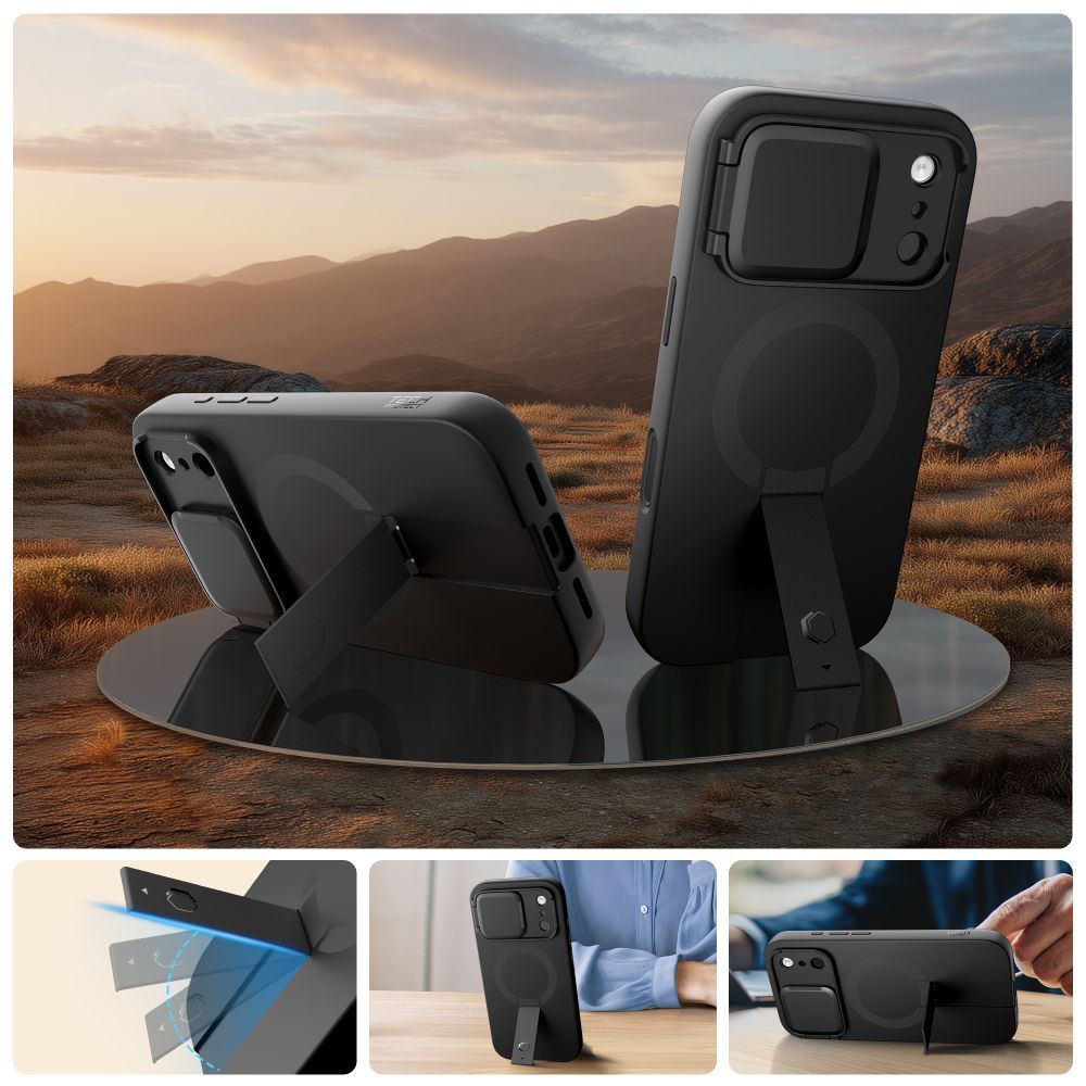 MagSafe-kotelo Apple iPhone 17 Prolle, Tech-Protect, Kevlar Aura, Musta