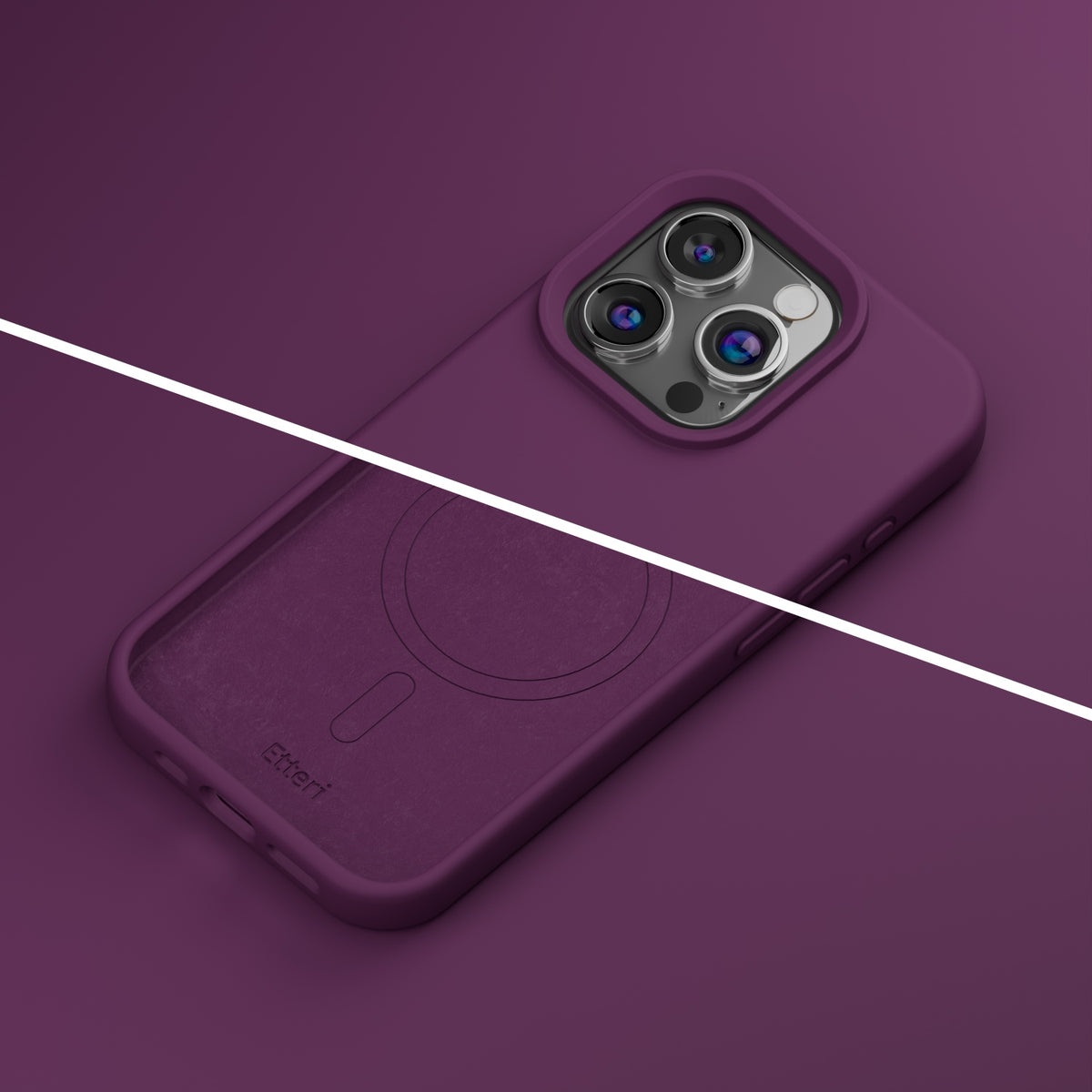 MagSafe-kuori Apple iPhone 16 Pro:lle, Etteri, Silicone Mag, Viininpunainen
