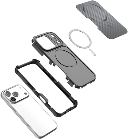 MagSafe-kuori Apple iPhone 18 Pro Max / 17 Pro Max, OEM, hiili ja kulmasuoja, musta