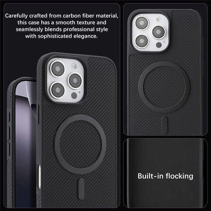 MagSafe-kuori Apple iPhone 16 Pro Maxille, OEM, hiilikuituinen metallirengas, musta