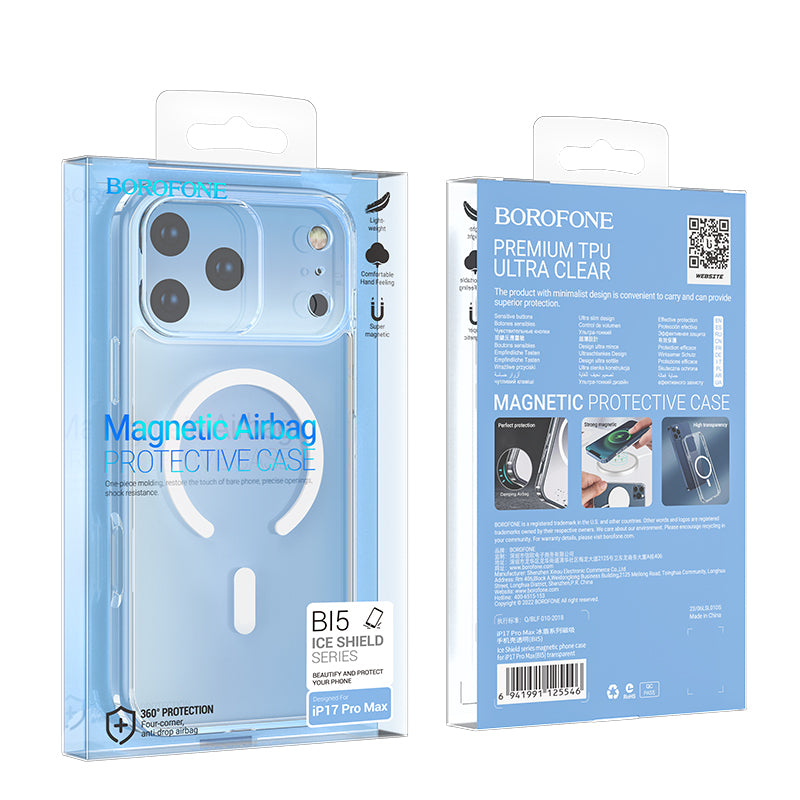 MagSafe Case for Apple iPhone 17 Pro Max, Borofone, BI5 Ice Shield, Transparent