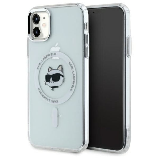 MagSafe-kotelo Apple iPhone 11:lle, Karl Lagerfeld, IML Metal Choupette's Head, Valkoinen