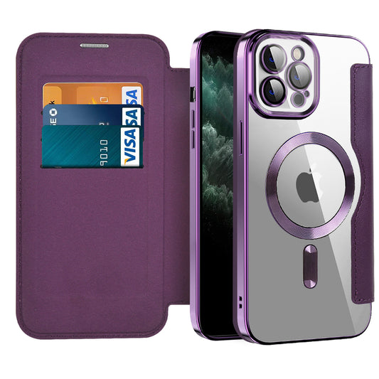 MagSafe-kuori Apple iPhone 11 Pro Maxille, Techsuit, SmartMag Book, Violetti