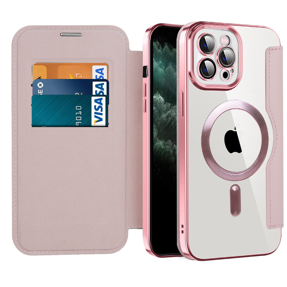 MagSafe Case for Apple iPhone 11 Pro Max, Techsuit, SmartMag Book, Pink
