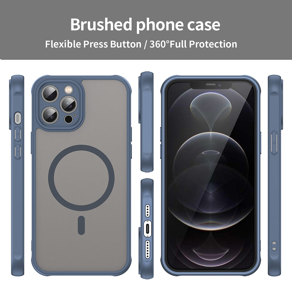 MagSafe Case for Apple iPhone 12 Pro Max, Techsuit, HaloFrost II, Navy Blue