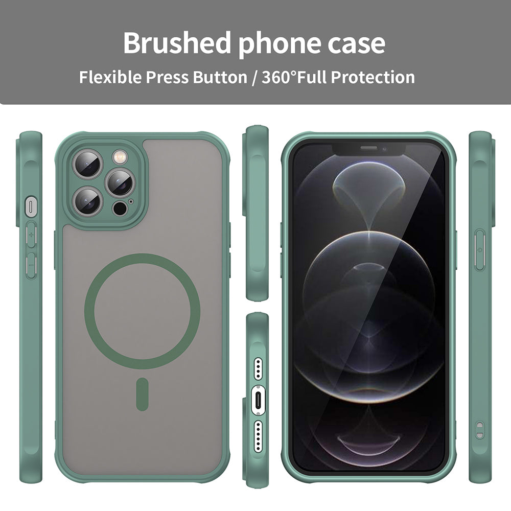 MagSafe Case for Apple iPhone 12 Pro Max, Techsuit, HaloFrost II, Green