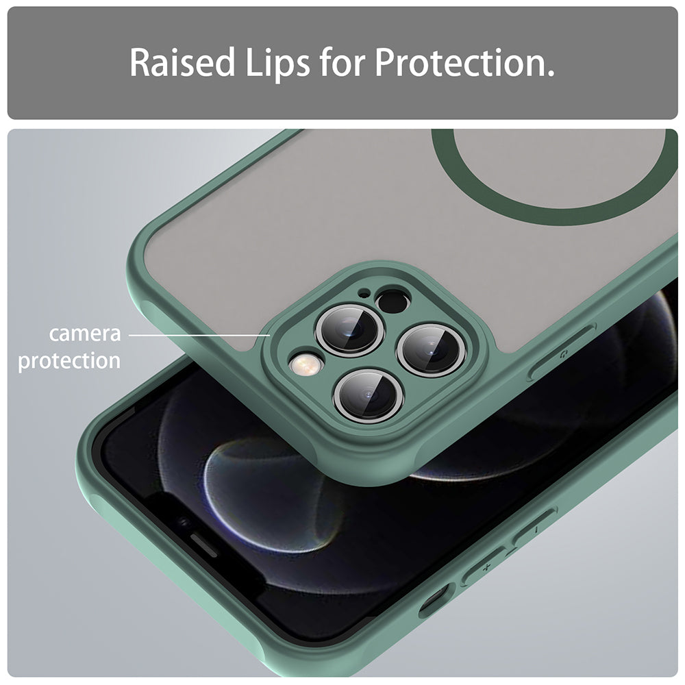 MagSafe Case for Apple iPhone 12 Pro Max, Techsuit, HaloFrost II, Green