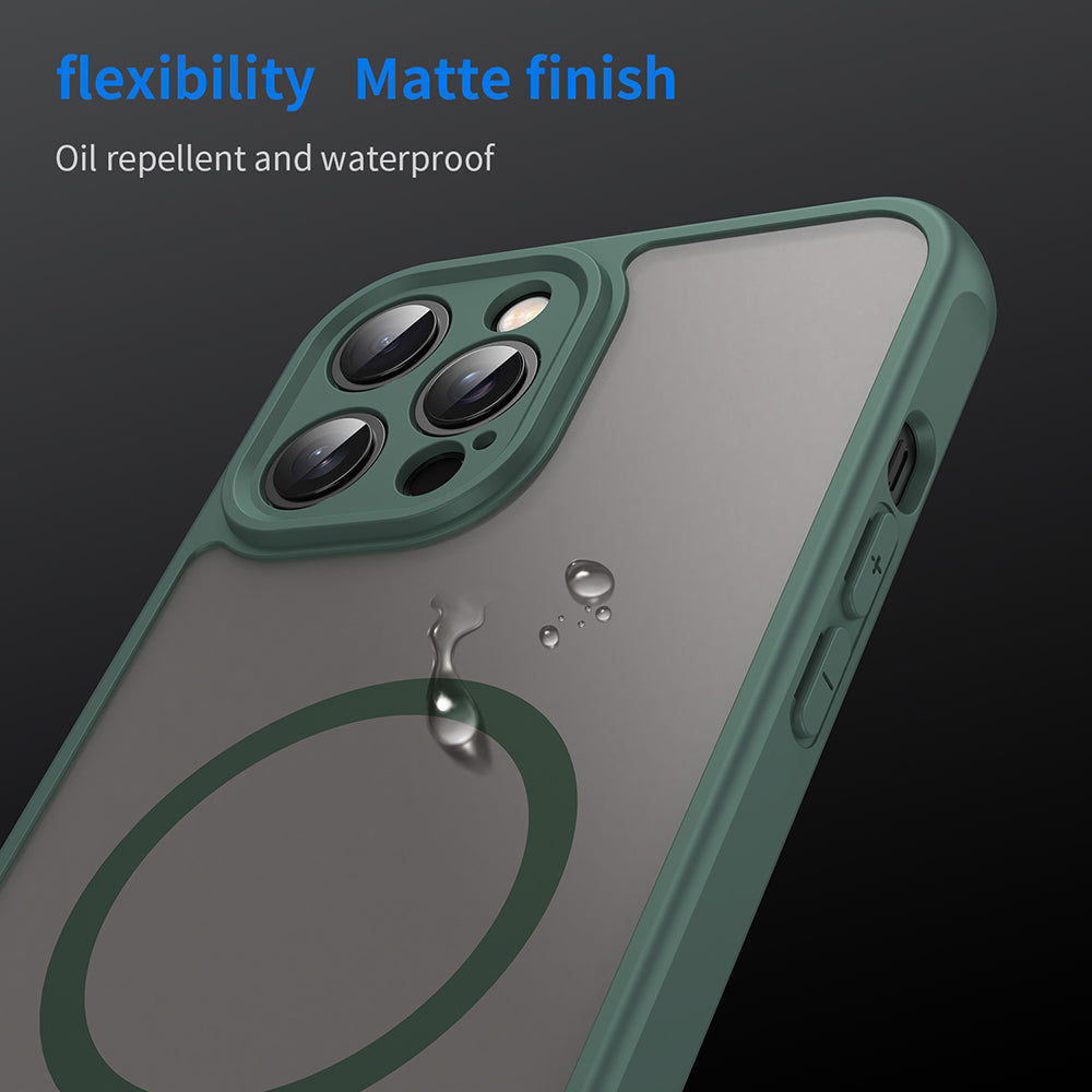 MagSafe Case for Apple iPhone 12 Pro Max, Techsuit, HaloFrost II, Green