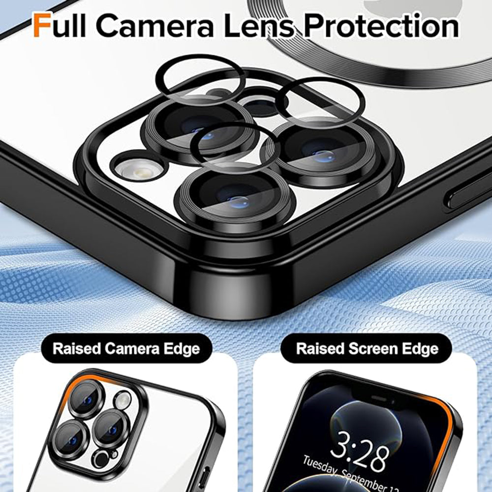 MagSafe Case for Apple iPhone 12 Pro Max, Techsuit, Luxury Crystal, Black