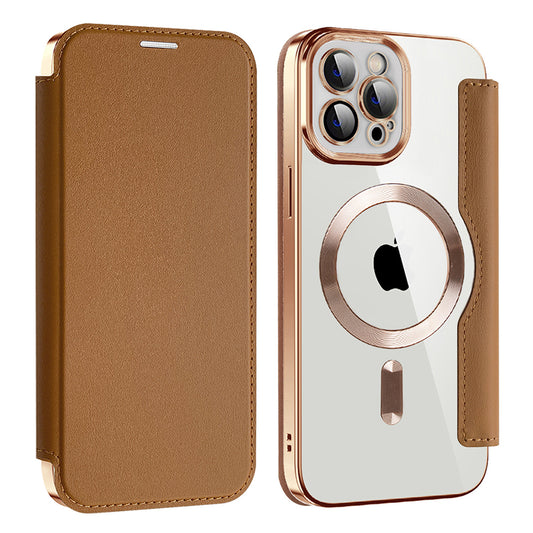 MagSafe-kuori Apple iPhone 12 Pro Maxille, Techsuit, SmartMag Book, Ruskea