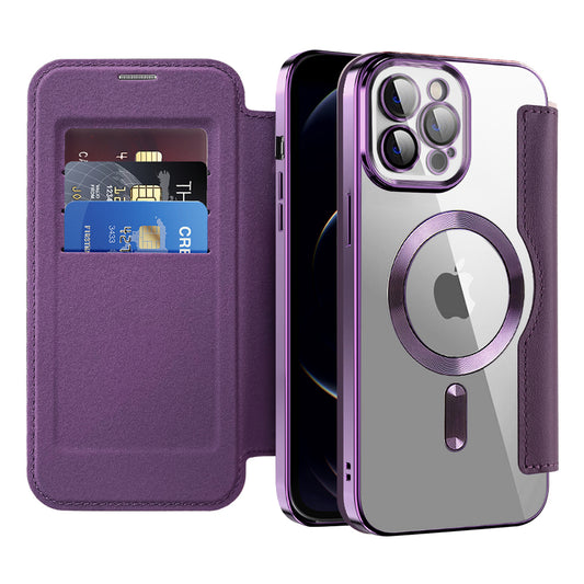 MagSafe-kuori Apple iPhone 12 Pro Maxille, Techsuit, SmartMag Book, Violetti