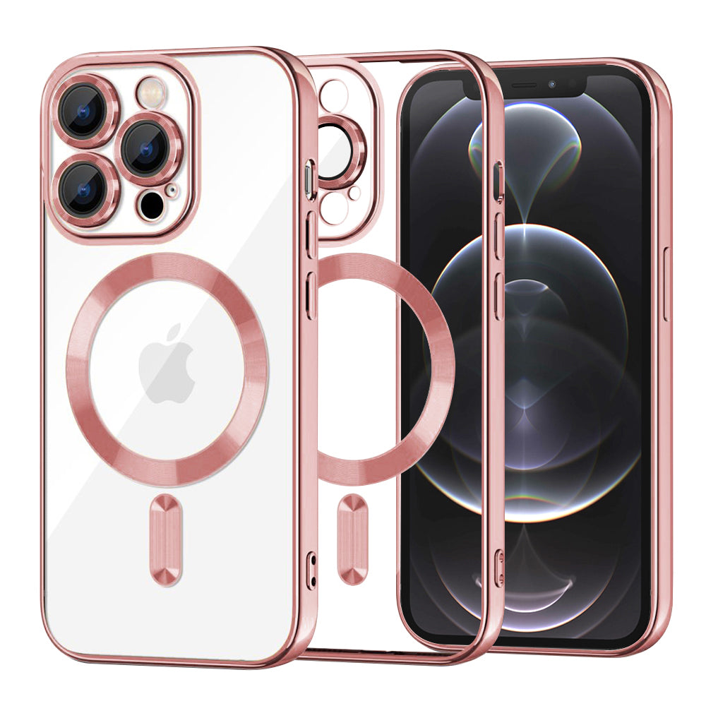 MagSafe-kuori Apple iPhone 12 Pro:lle, Techsuit, Luxury Crystal, Vaaleanpunainen