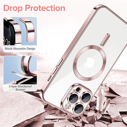MagSafe-kuori Apple iPhone 12 Pro:lle, Techsuit, Luxury Crystal, Vaaleanpunainen