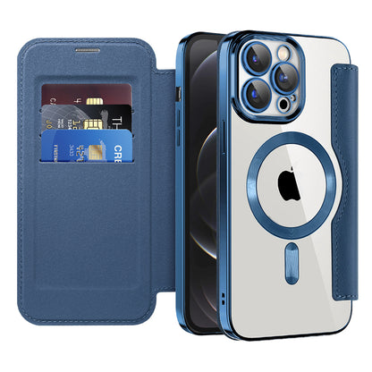 MagSafe Case for Apple iPhone 12 Pro, Techsuit, SmartMag Book, Blue