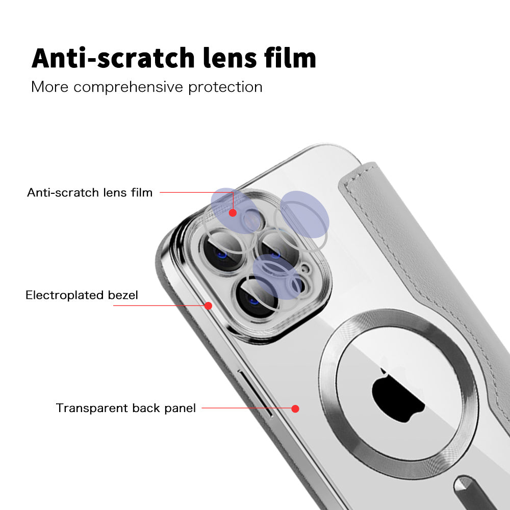 MagSafe-kuori Apple iPhone 12 Pro:lle, Techsuit, SmartMag Book, Harmaa