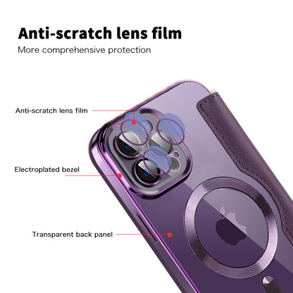 MagSafe-kuori Apple iPhone 12 Pro:lle, Techsuit, SmartMag Book, Violetti