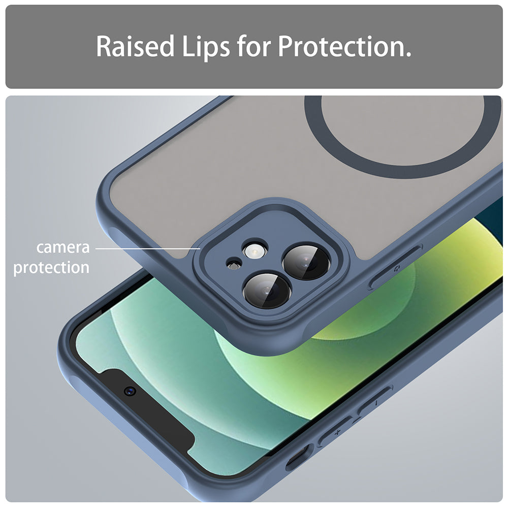 MagSafe Case for Apple iPhone 12, Techsuit, HaloFrost II, Navy Blue