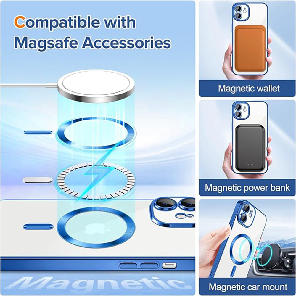 MagSafe-kuori Apple iPhone 12:lle, Techsuit, Luxury Crystal, Tummansininen
