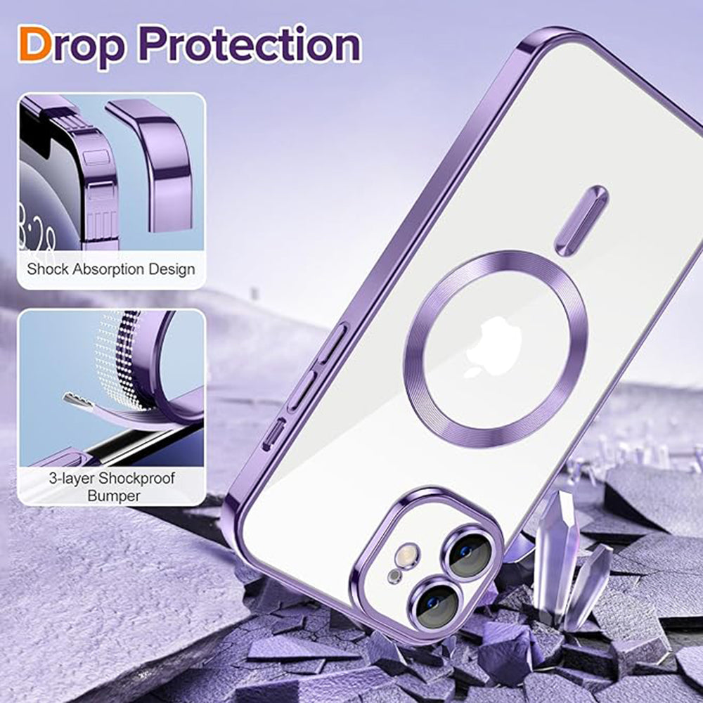 MagSafe-kuori Apple iPhone 12:lle, Techsuit, Luxury Crystal, Vaalean violetti