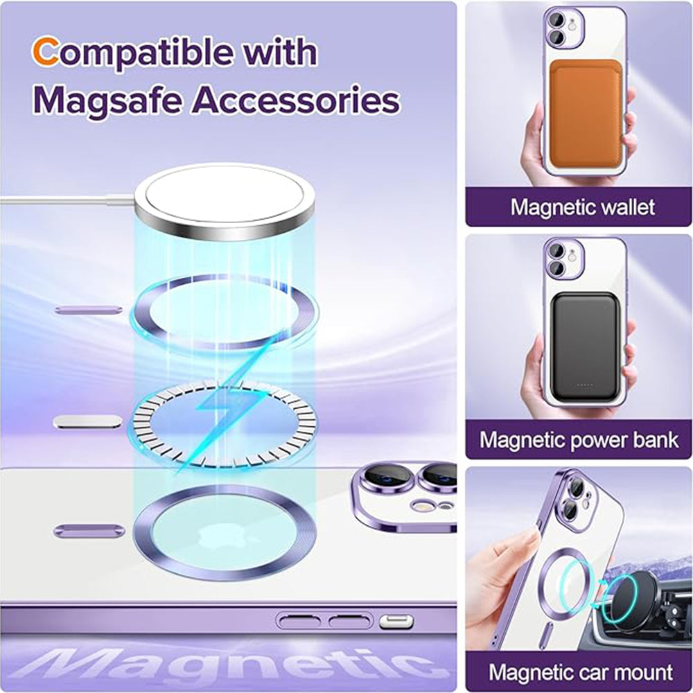 MagSafe-kuori Apple iPhone 12:lle, Techsuit, Luxury Crystal, Vaalean violetti