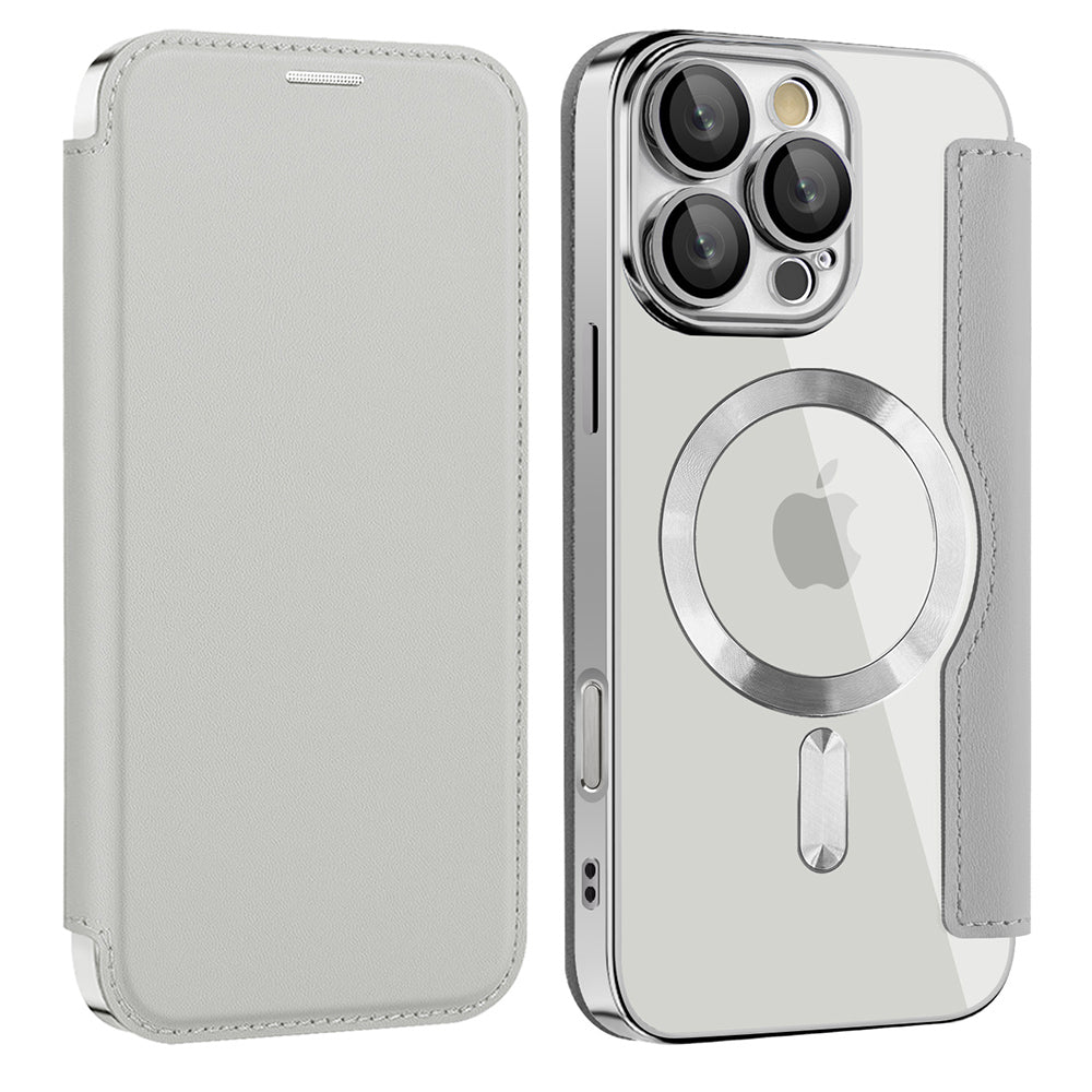 MagSafe-kuori Apple iPhone 12:lle, Techsuit, SmartMag Book, Harmaa