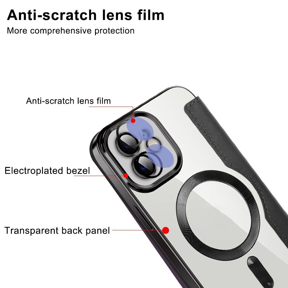 MagSafe-kuori Apple iPhone 12:lle, Techsuit, SmartMag Book, Ruskea