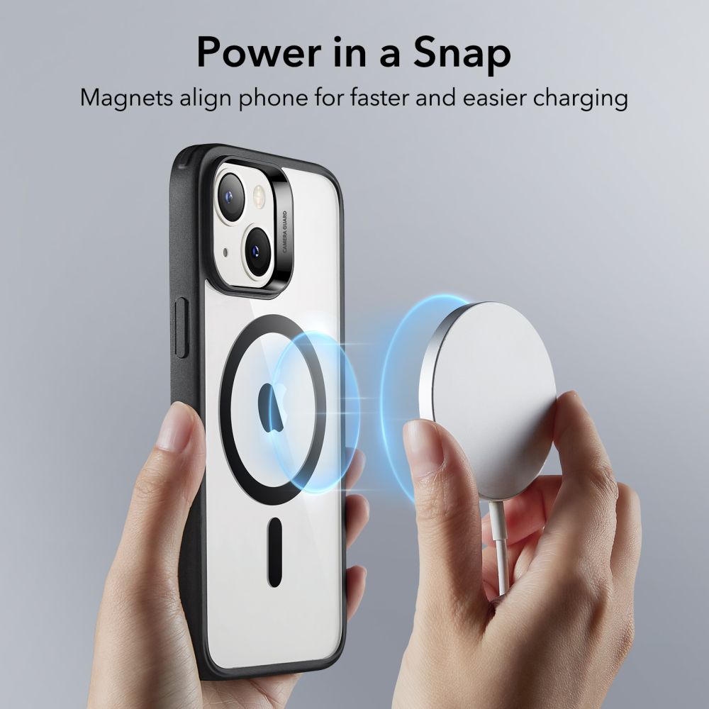 MagSafe-kotelo Apple iPhone 14 / 13, ESR, Classic Hybrid, Musta Läpinäkyvä