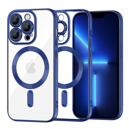 MagSafe Case for Apple iPhone 13 Pro Max, Techsuit, Luxury Crystal, Dark Blue