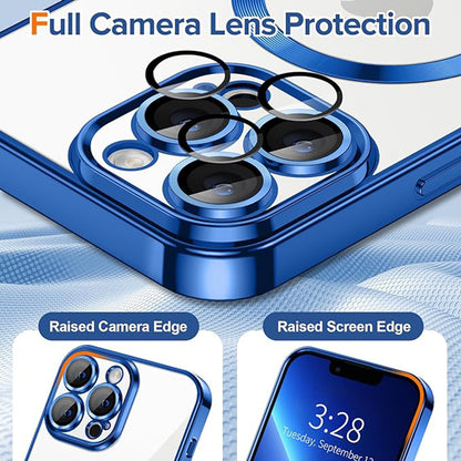 MagSafe Case for Apple iPhone 13 Pro Max, Techsuit, Luxury Crystal, Dark Blue