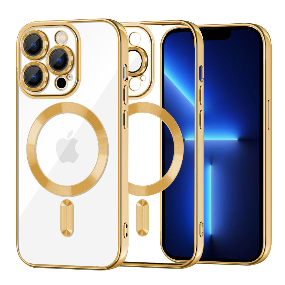 MagSafe-kuori Apple iPhone 13 Pro Maxille, Techsuit, Luxury Crystal, Kultainen