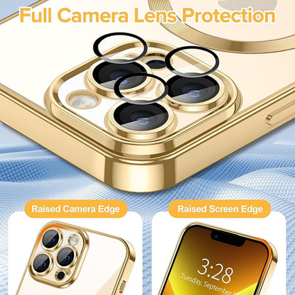 MagSafe-kuori Apple iPhone 13 Pro Maxille, Techsuit, Luxury Crystal, Kultainen
