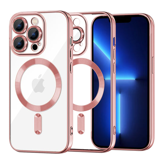 MagSafe-kuori Apple iPhone 13 Pro Maxille, Techsuit, Luxury Crystal, Vaaleanpunainen