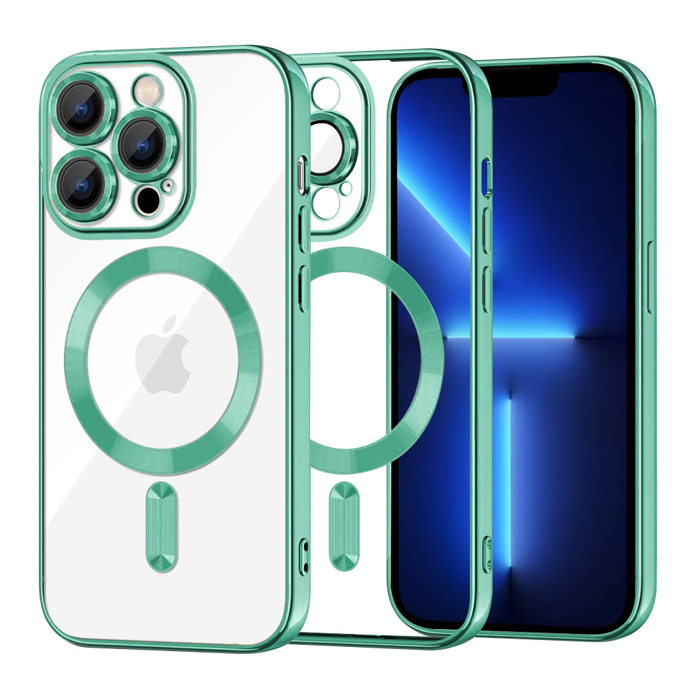 MagSafe-kuori Apple iPhone 13 Pro Maxille, Techsuit, Luxury Crystal, Vaaleanvihreä