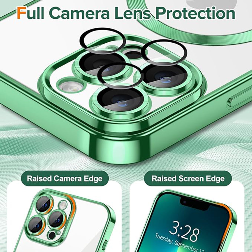 MagSafe-kuori Apple iPhone 13 Pro Maxille, Techsuit, Luxury Crystal, Vaaleanvihreä