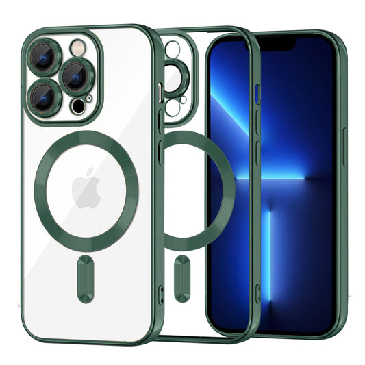 MagSafe-kuori Apple iPhone 13 Pro Maxille, Techsuit, Luxury Crystal, Tummanvihreä