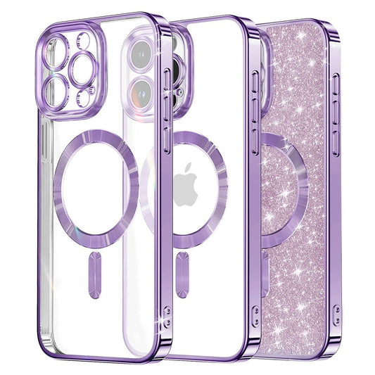 MagSafe-kuori Apple iPhone 13 Pro Maxille, Techsuit, Luxury Glitter, Vaaleanvioletti