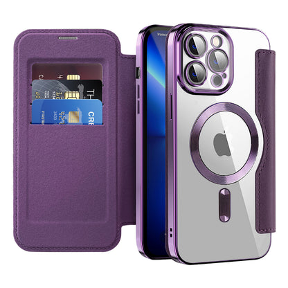 MagSafe-kuori Apple iPhone 13 Pro Maxille, Techsuit, SmartMag Book, Violetti