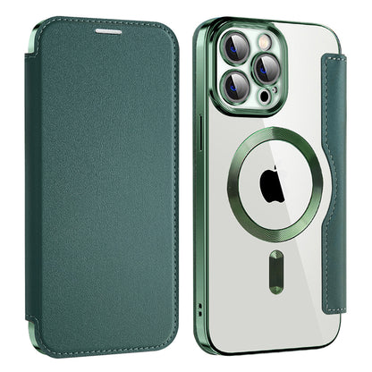 MagSafe Case for Apple iPhone 13 Pro Max, Techsuit, SmartMag Book, Green